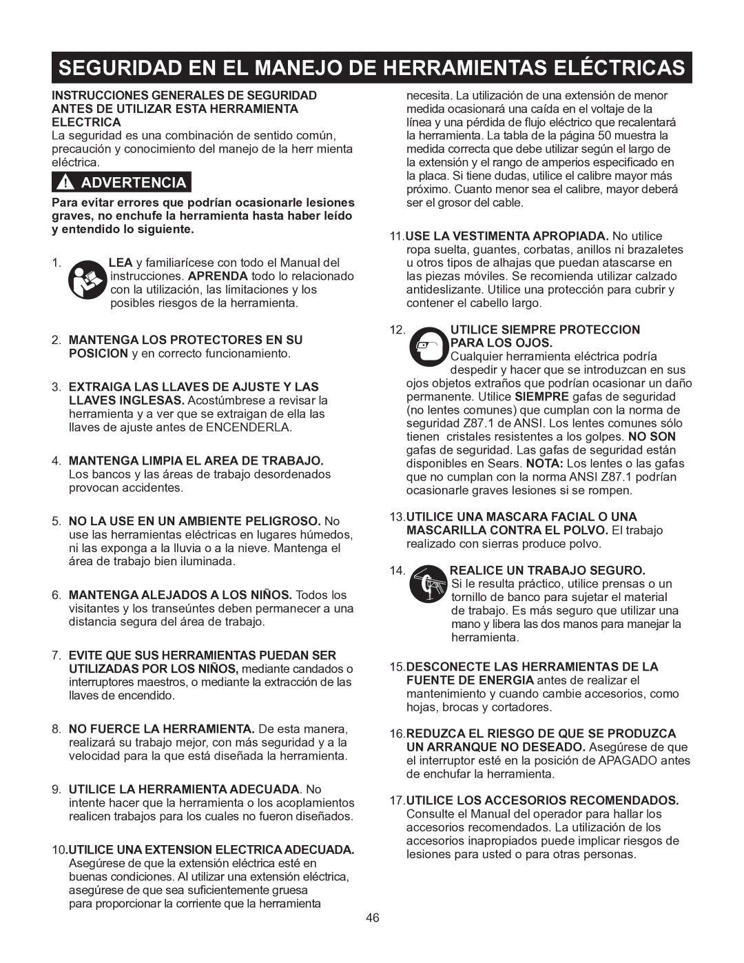 Porter-Cable PCB575BG instruction manual Utilice Siempre Proteccion Para LOS Ojos, Utilice LOS Accesorios Recomendados 