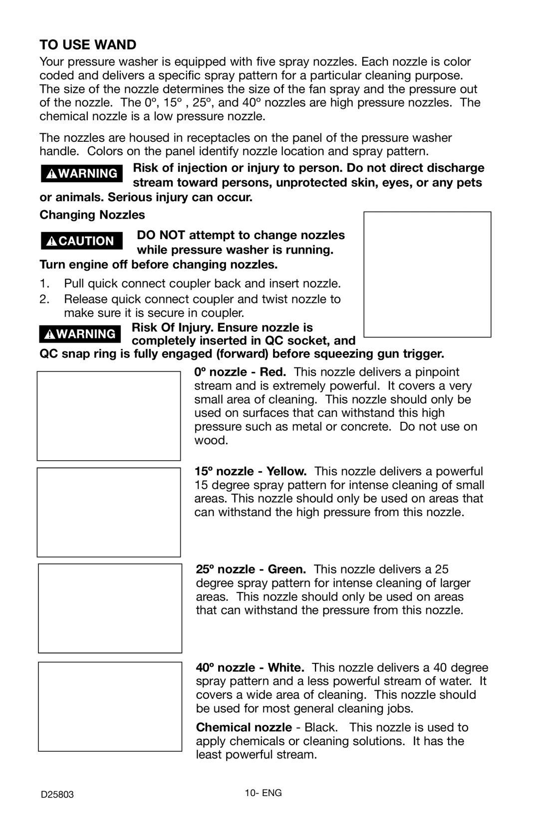 Porter-Cable PCH2401, D25803-025-1 instruction manual To USE Wand 