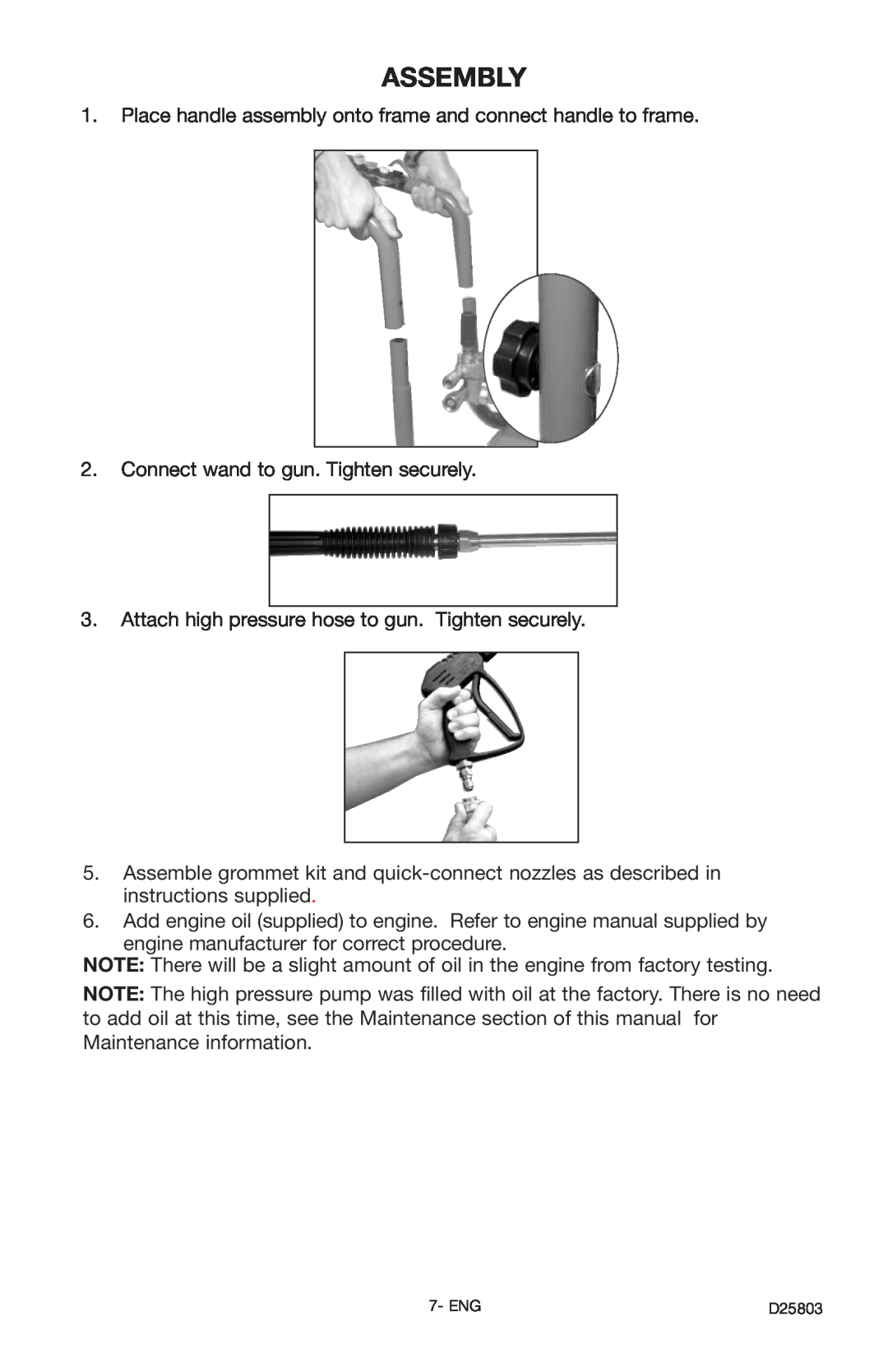 Porter-Cable D25803-025-1, PCH2401 instruction manual Assembly 