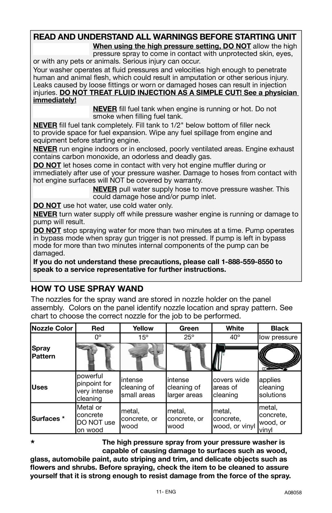 Porter-Cable A08058-0412-0, PCH3740 Read and Understand ALL Warnings Before Starting Unit, HOW to USE Spray Wand 