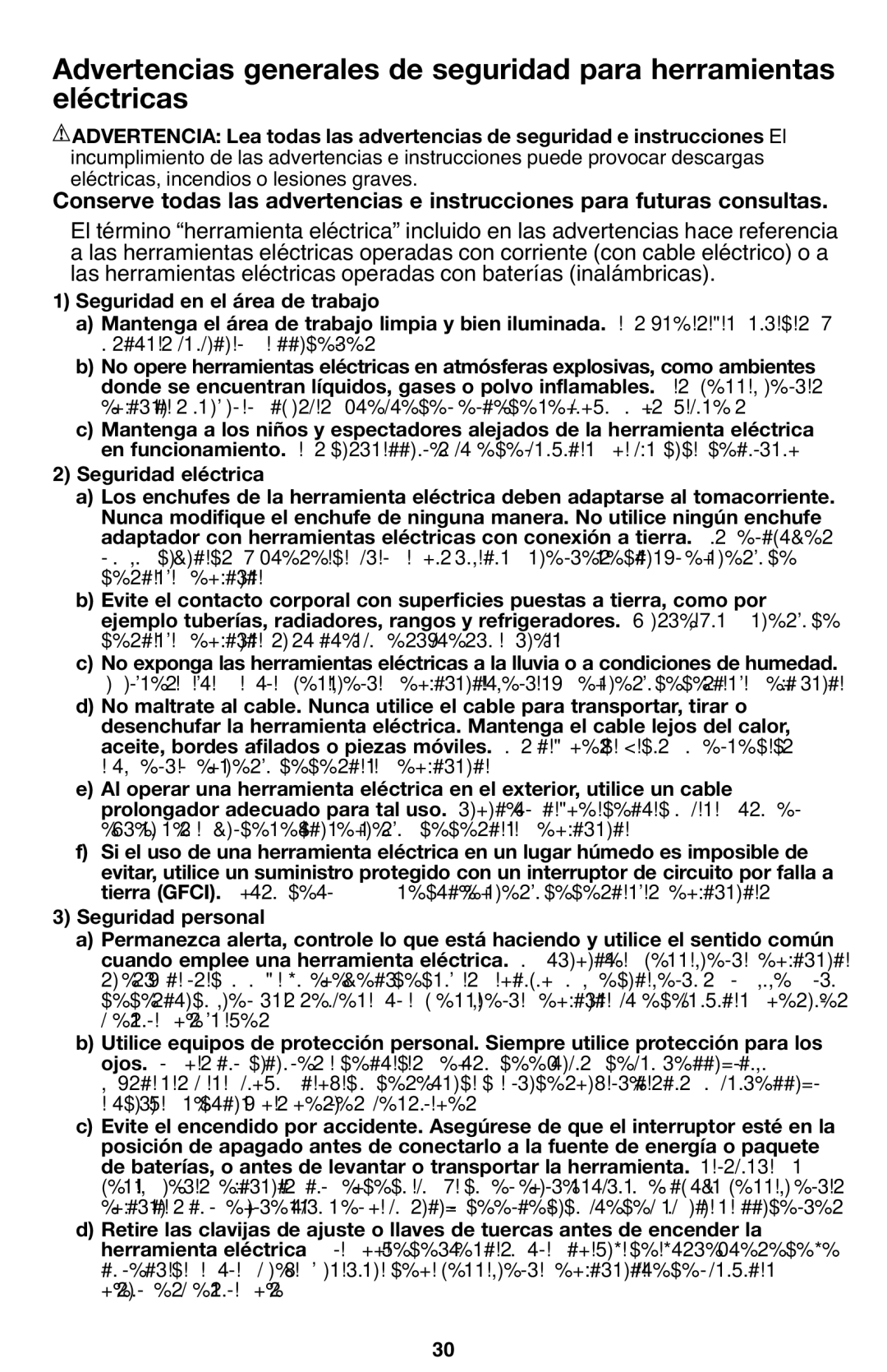 Porter-Cable PCL120DD instruction manual Oscuras propician accidentes 