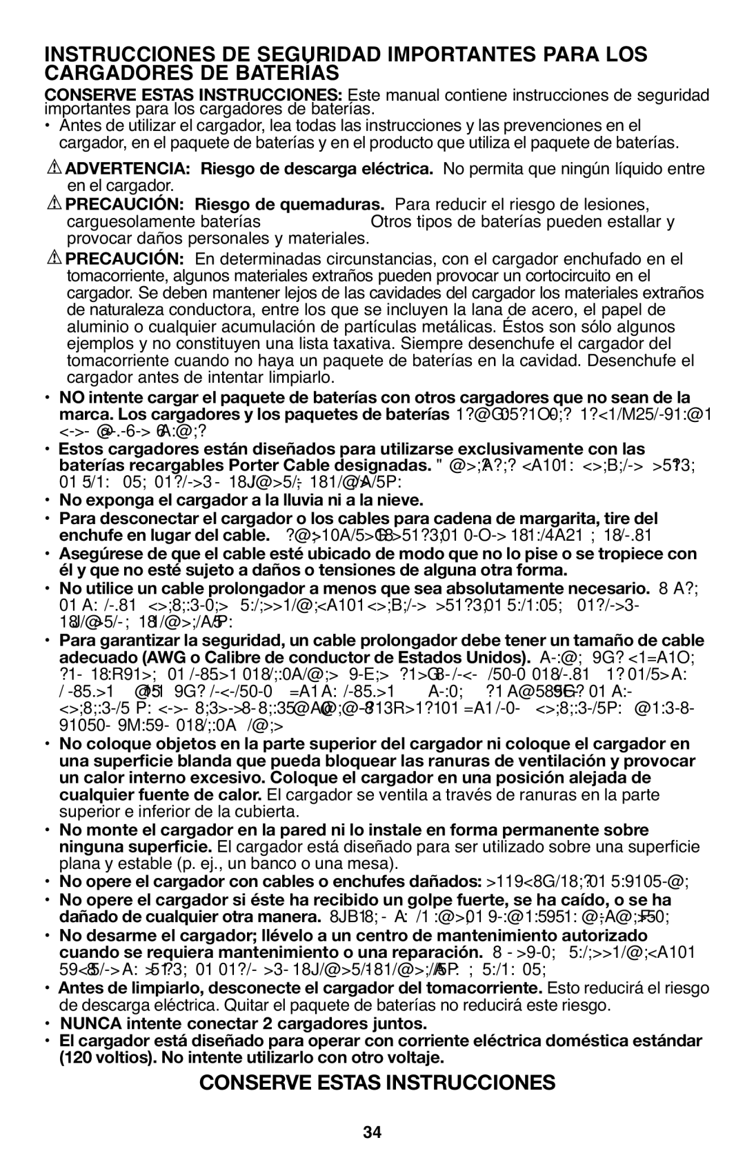 Porter-Cable PCL120DD Para trabajar juntos, De incendio, descarga eléctrica o electrocución, Eléctrica o electrocución 