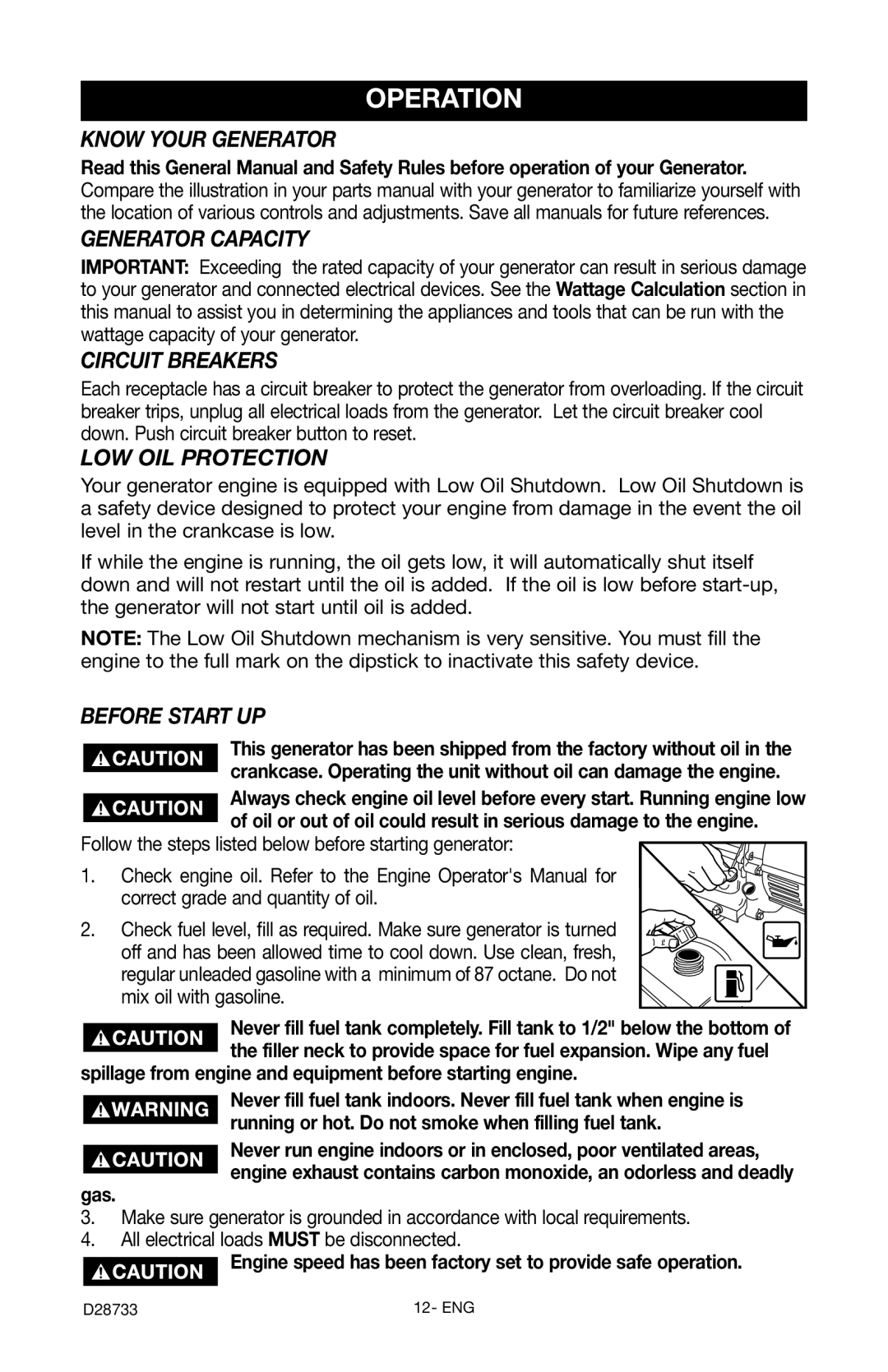 Porter-Cable PGN350, D28733-034-0 instruction manual Operation 