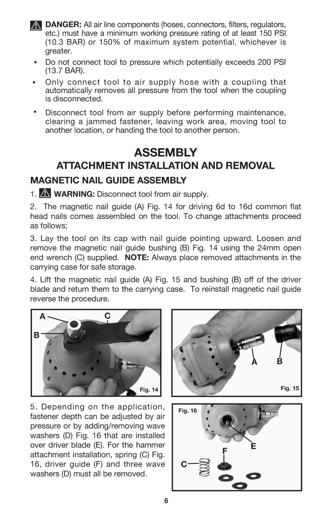 Porter-Cable PN650 instruction manual Magnetic Nail Guide Assembly 