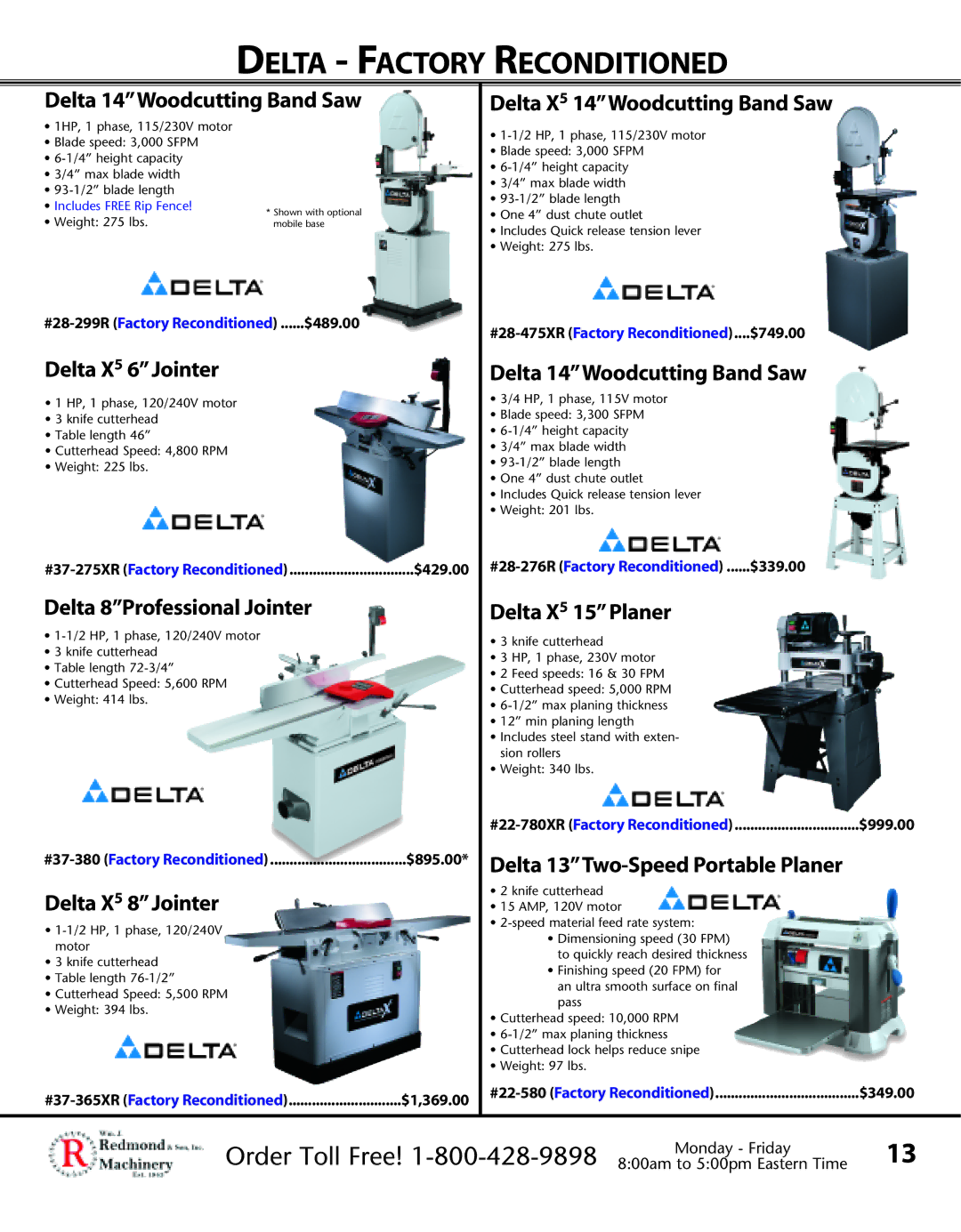 Porter-Cable XX55 manual #28-299R Factory Reconditioned ......$489.00, $895.00, $1,369.00, $999.00, $349.00 