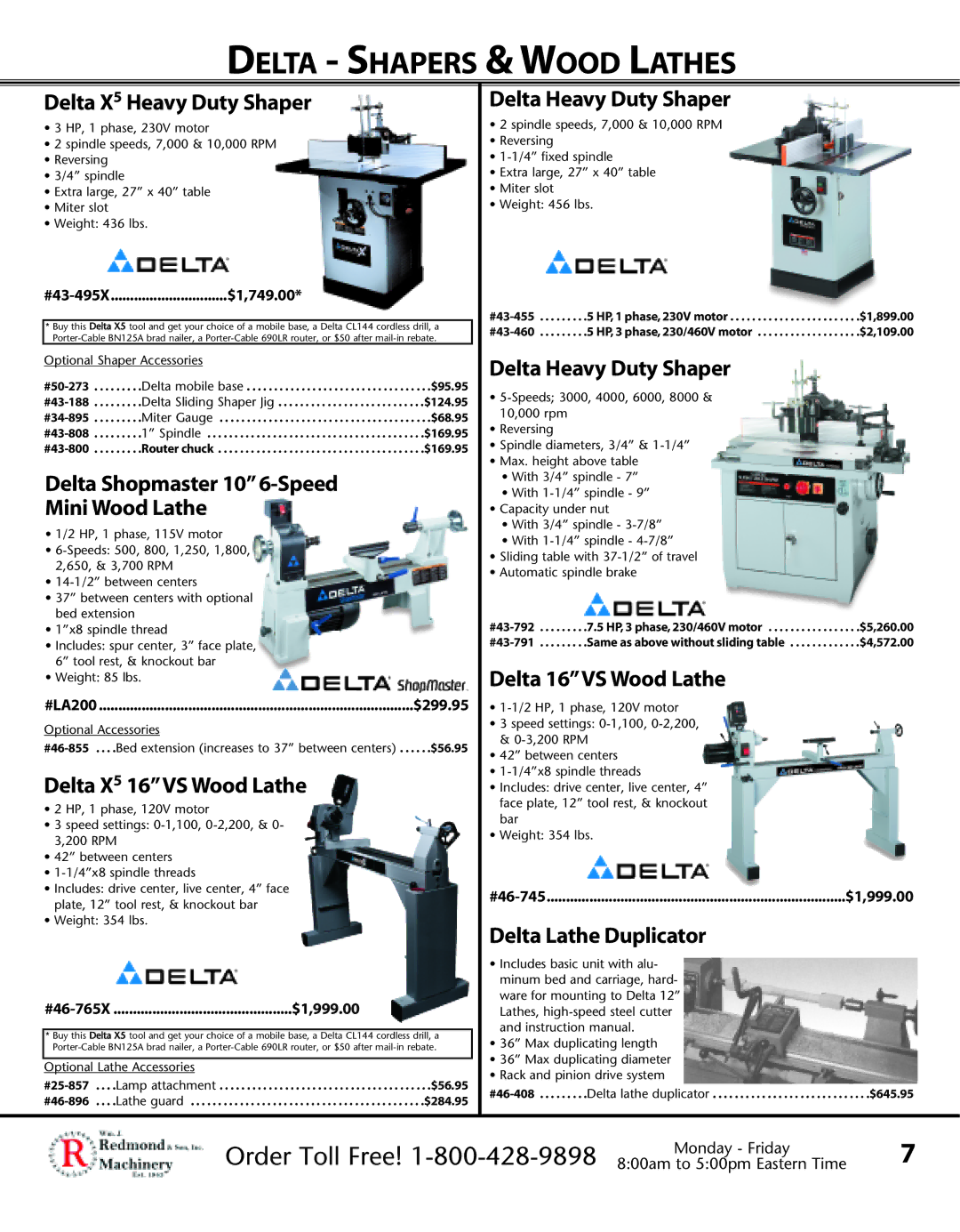 Porter-Cable XX55 manual Delta Shapers & Wood Lathes 