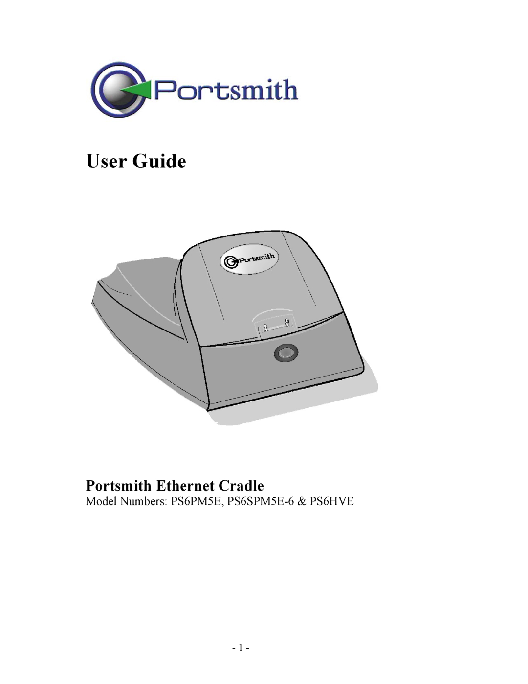 Portsmith PS6SPM5E-6, PS6PM5E, PS6HVE manual User Guide, Portsmith Ethernet Cradle 