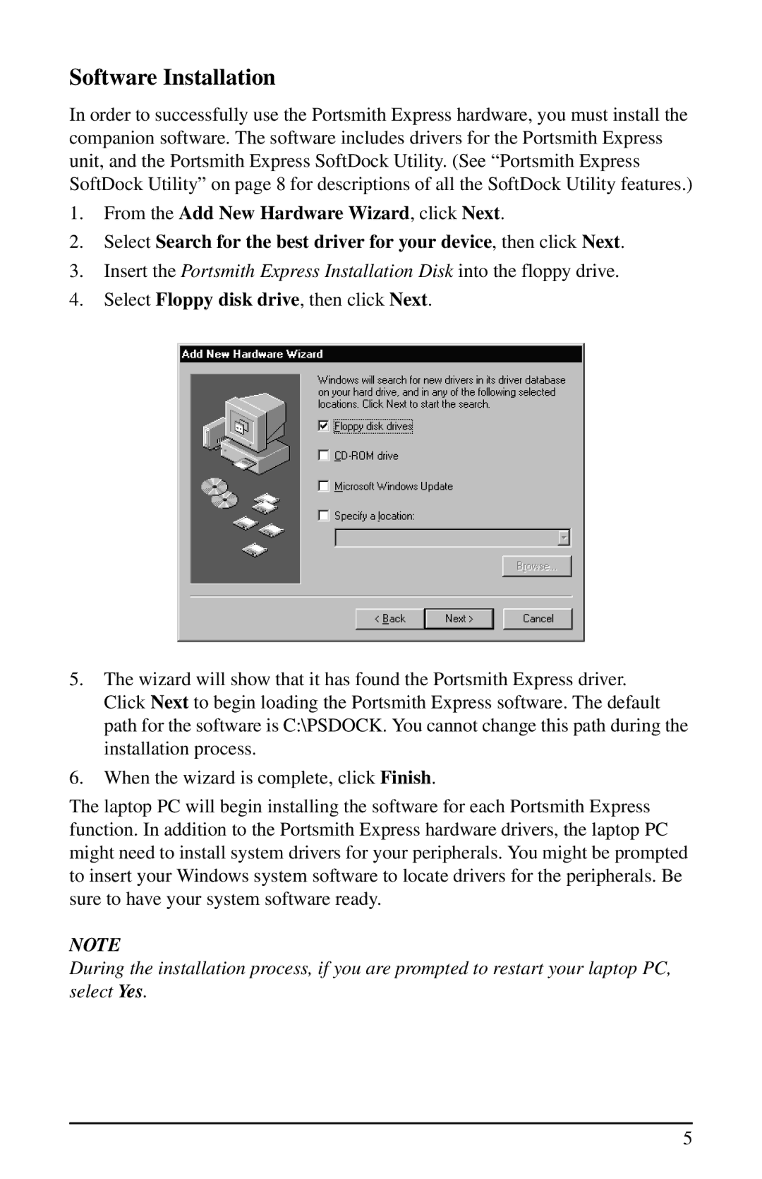 Portsmith USB user manual Software Installation 