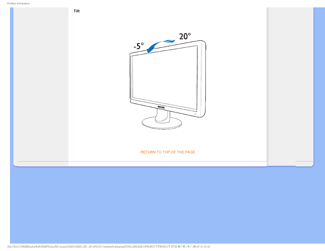 POSIFLEX Business Machines 202EI user manual Tilt 