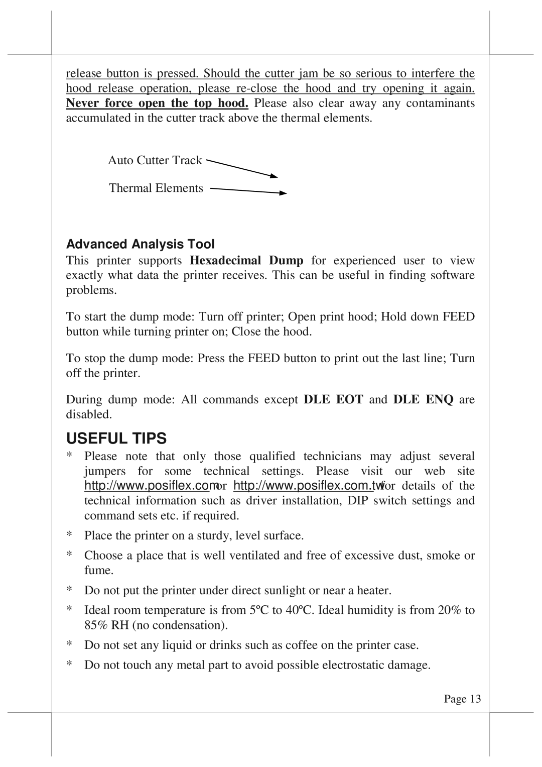 POSIFLEX Business Machines 6800 warranty Useful Tips, Advanced Analysis Tool 