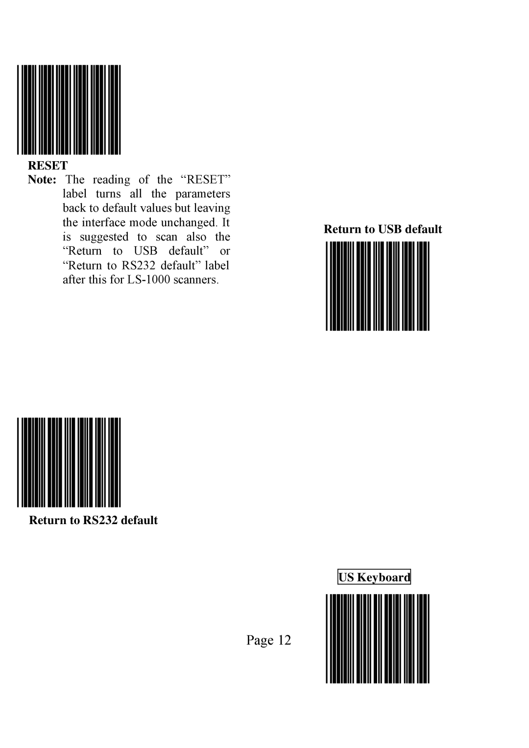 POSIFLEX Business Machines LS-1000 user manual Reset 