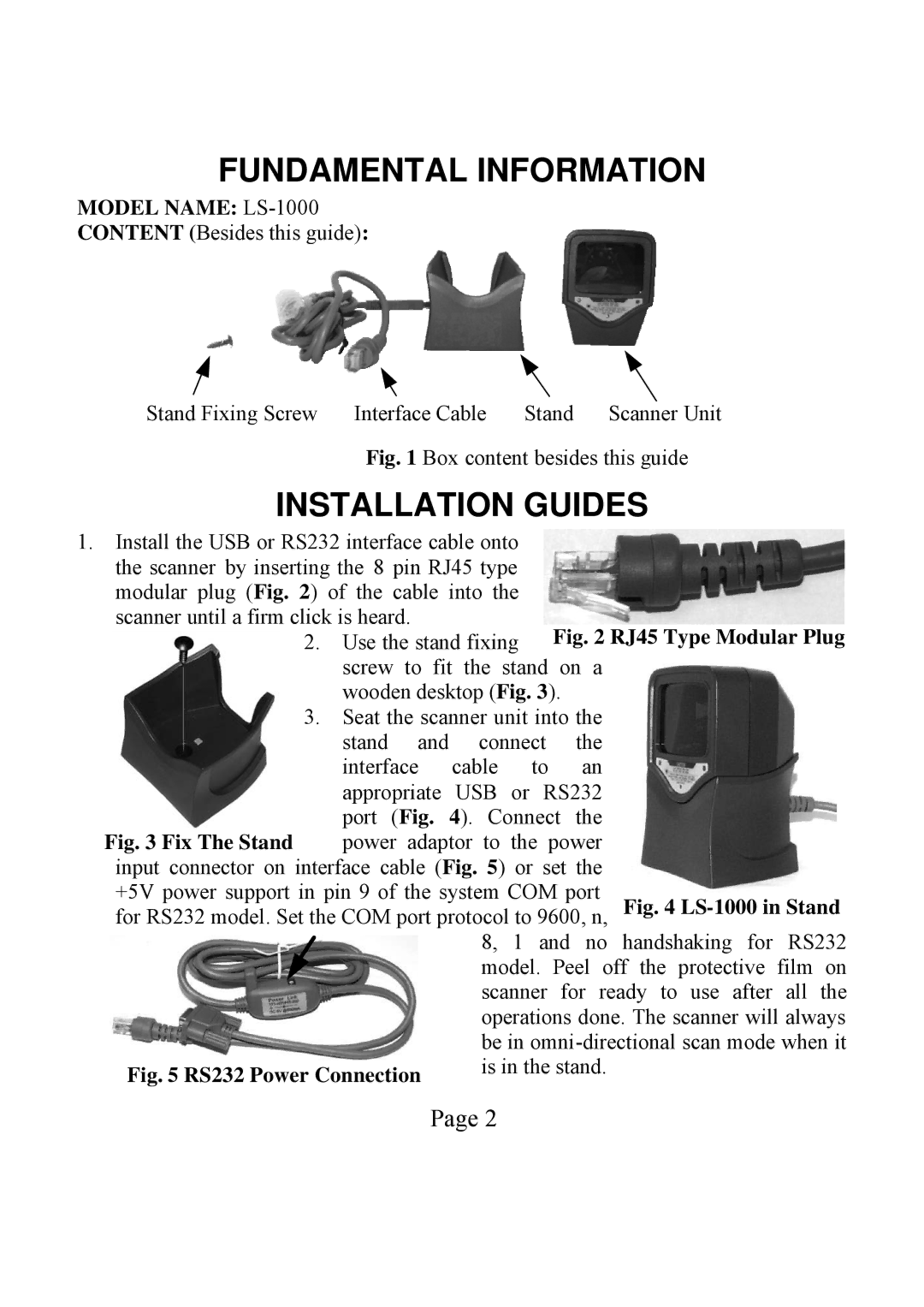 POSIFLEX Business Machines LS-1000 user manual Fundamental Information 