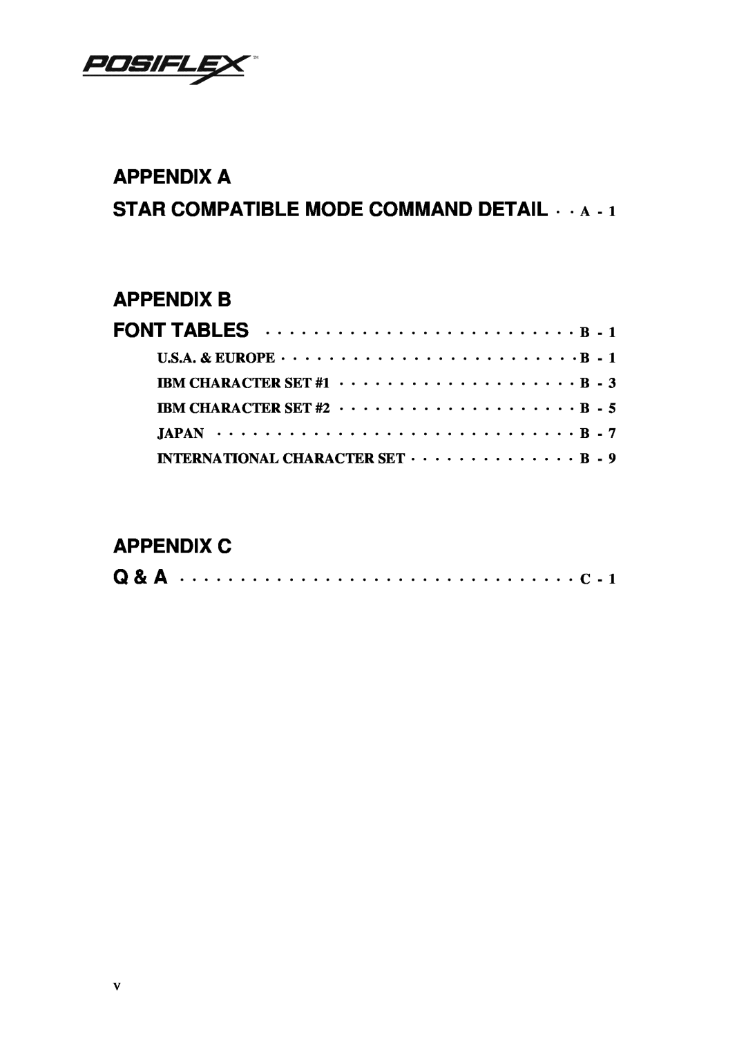 POSIFLEX Business Machines PP3000 manual Appendix A Star Compatible Mode Command Detail · · A, Appendix C 