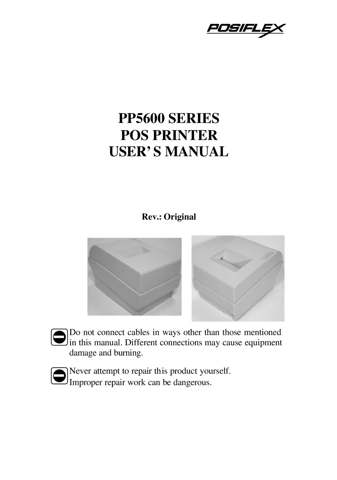 POSIFLEX Business Machines PP5600 SERIES user manual PP5600 Series POS Printer USER’S Manual 