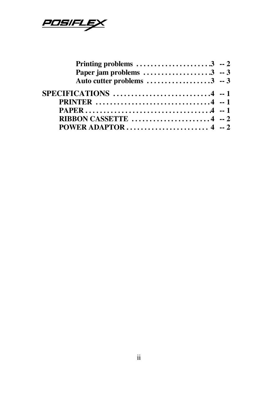 POSIFLEX Business Machines PP5600 SERIES user manual Specifications 