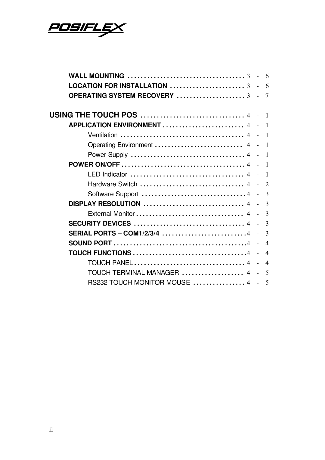 POSIFLEX Business Machines TP-5700, TP-5800 user manual Power ON/OFF 