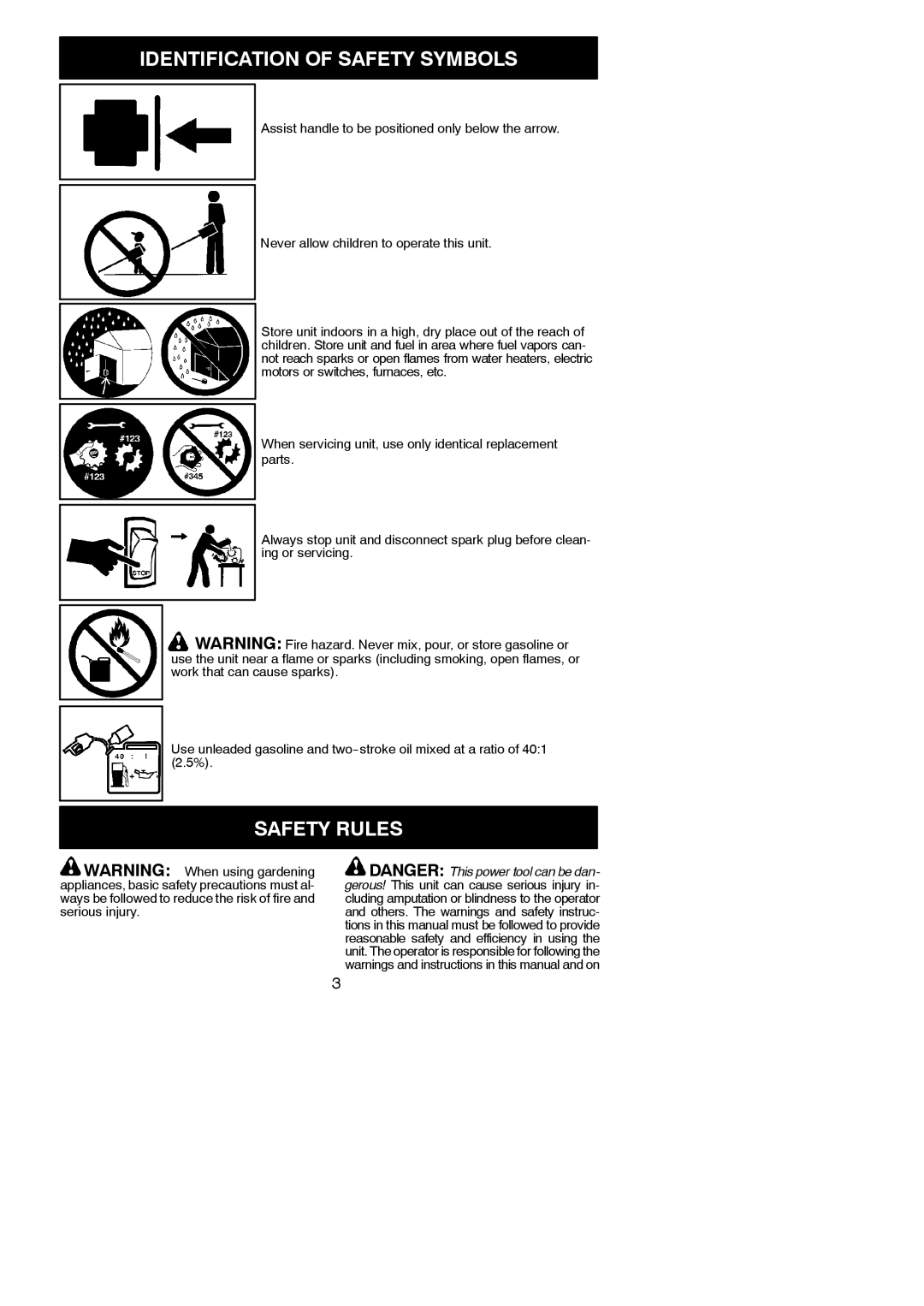 Poulan 952711880, 115274026 instruction manual Safety Rules 