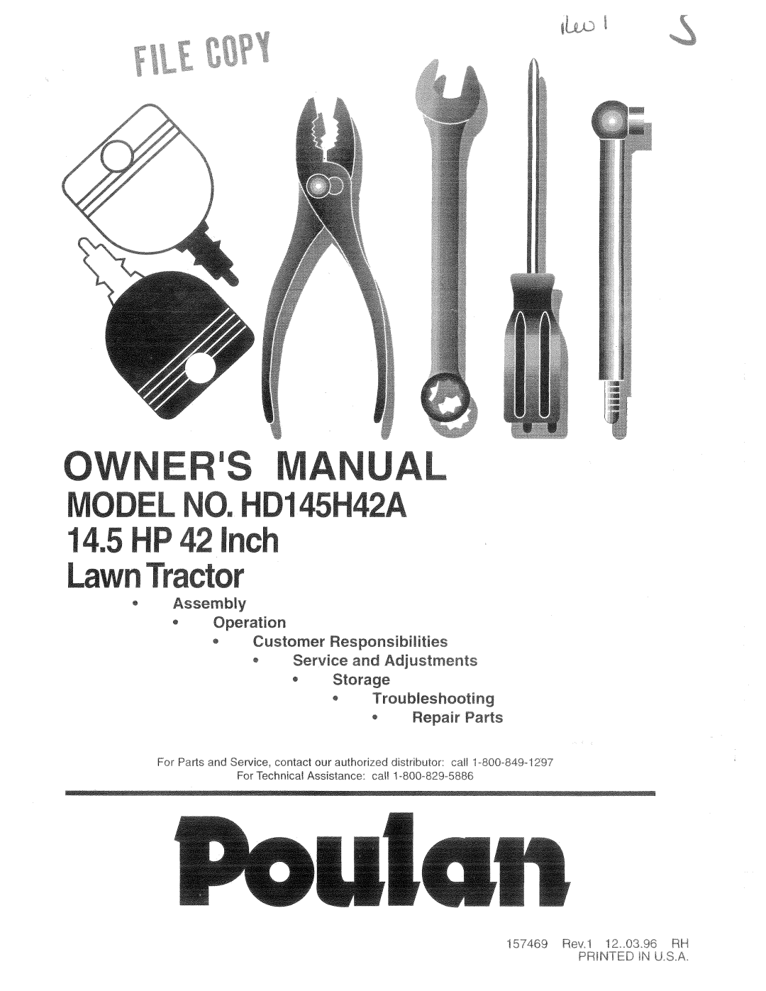 Poulan 157469 manual 