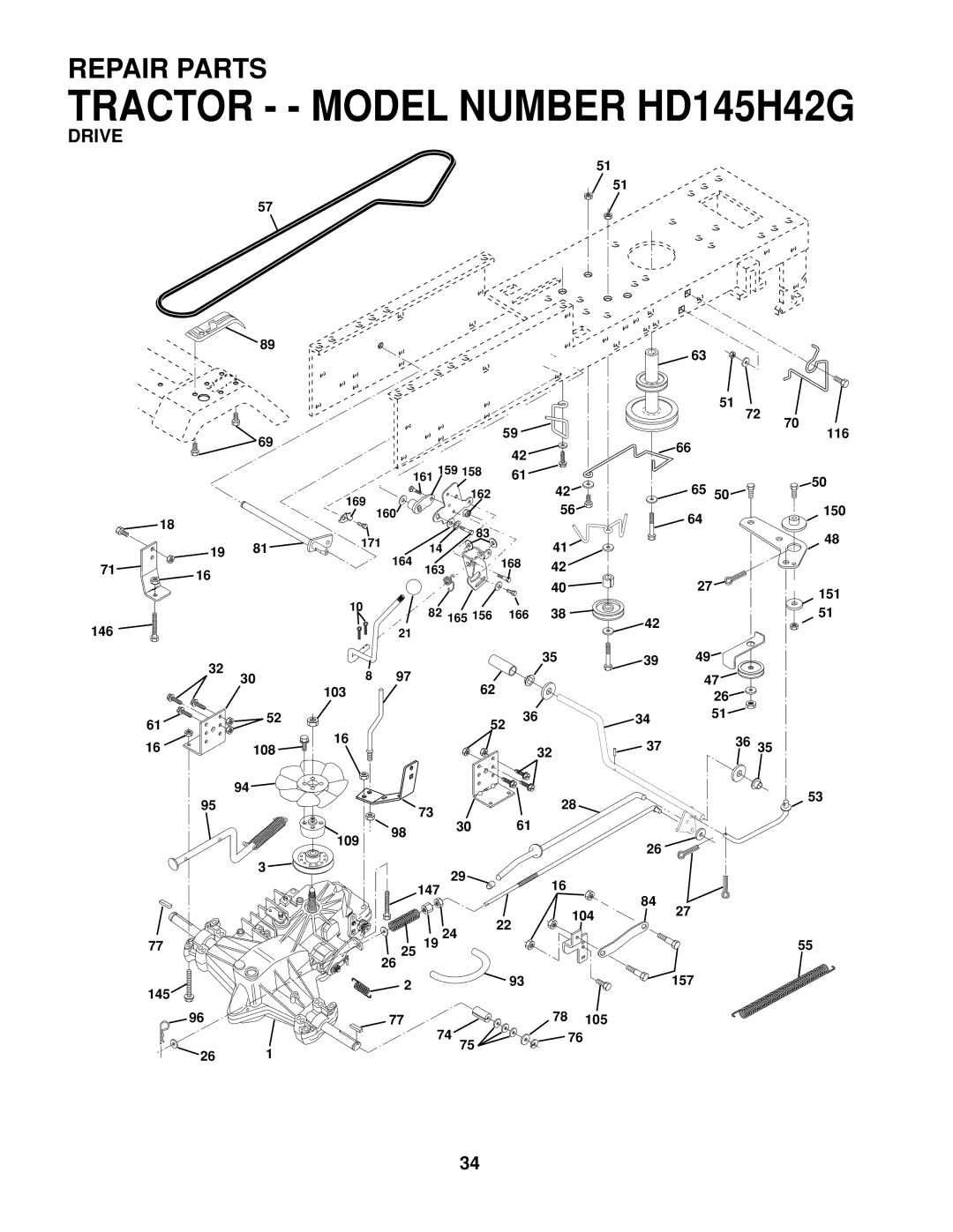 Poulan 161608 owner manual Drive 