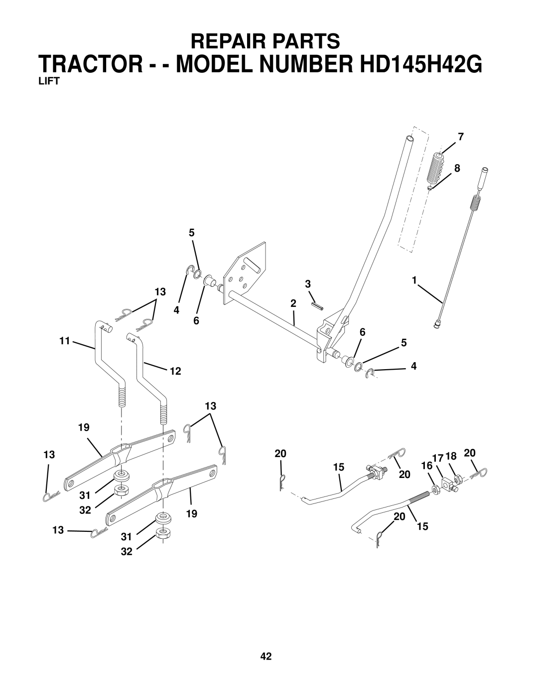 Poulan 161608 owner manual Lift 