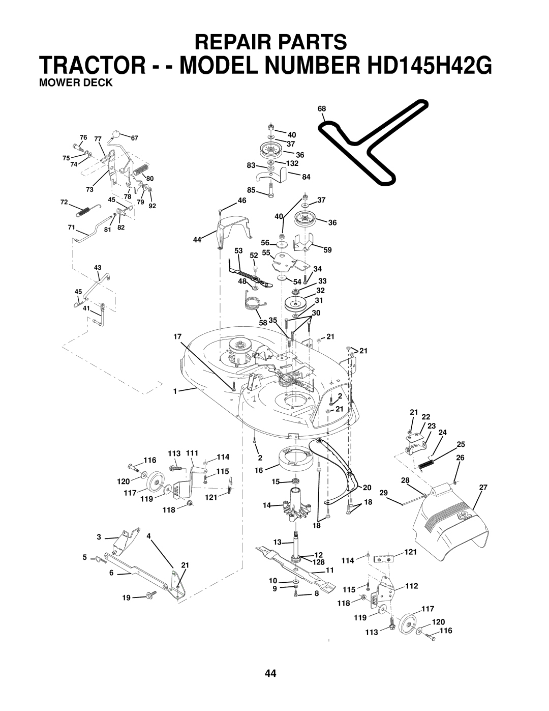 Poulan 161608 owner manual Mower Deck 