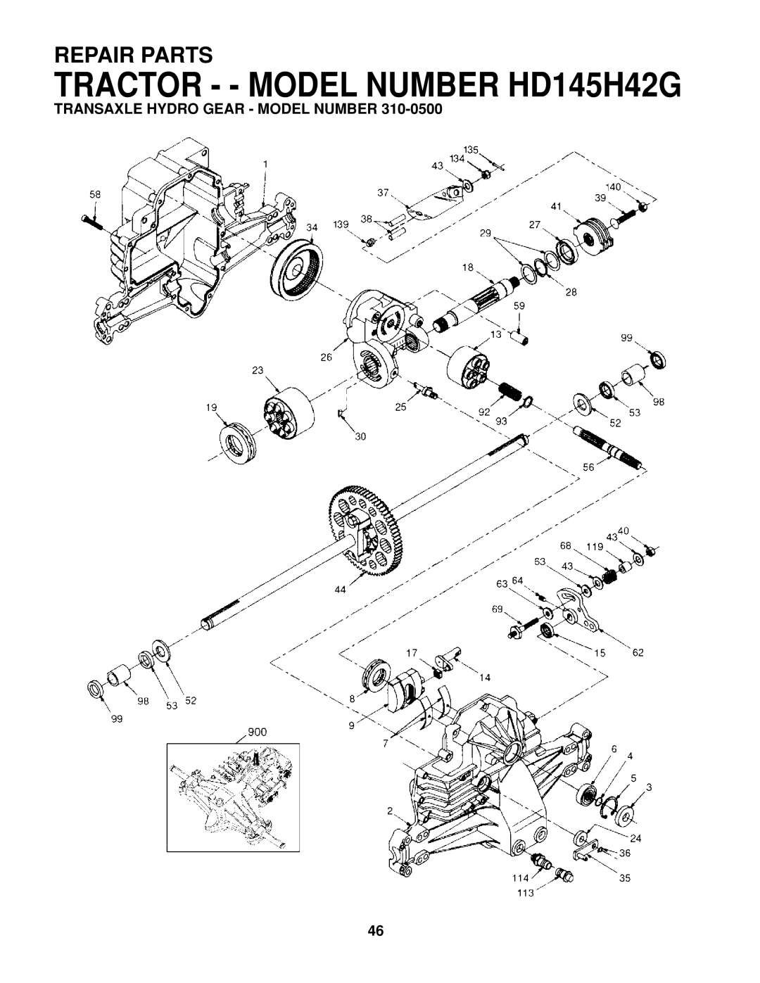 Poulan 161608 owner manual Transaxle Hydro Gear Model Number 