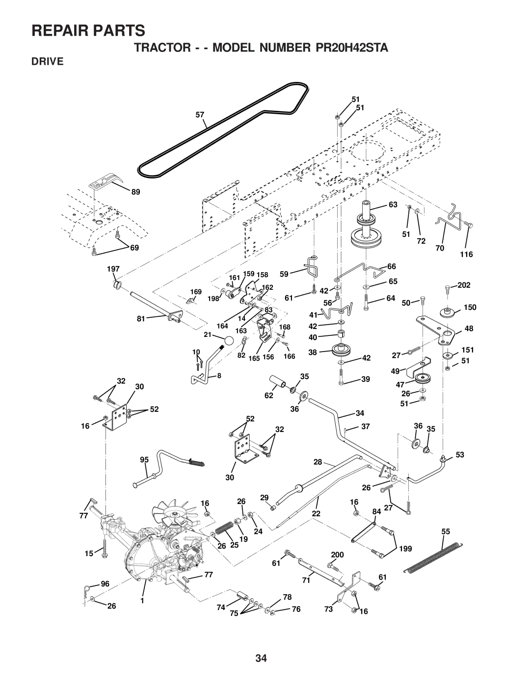 Poulan 173411 owner manual Drive 