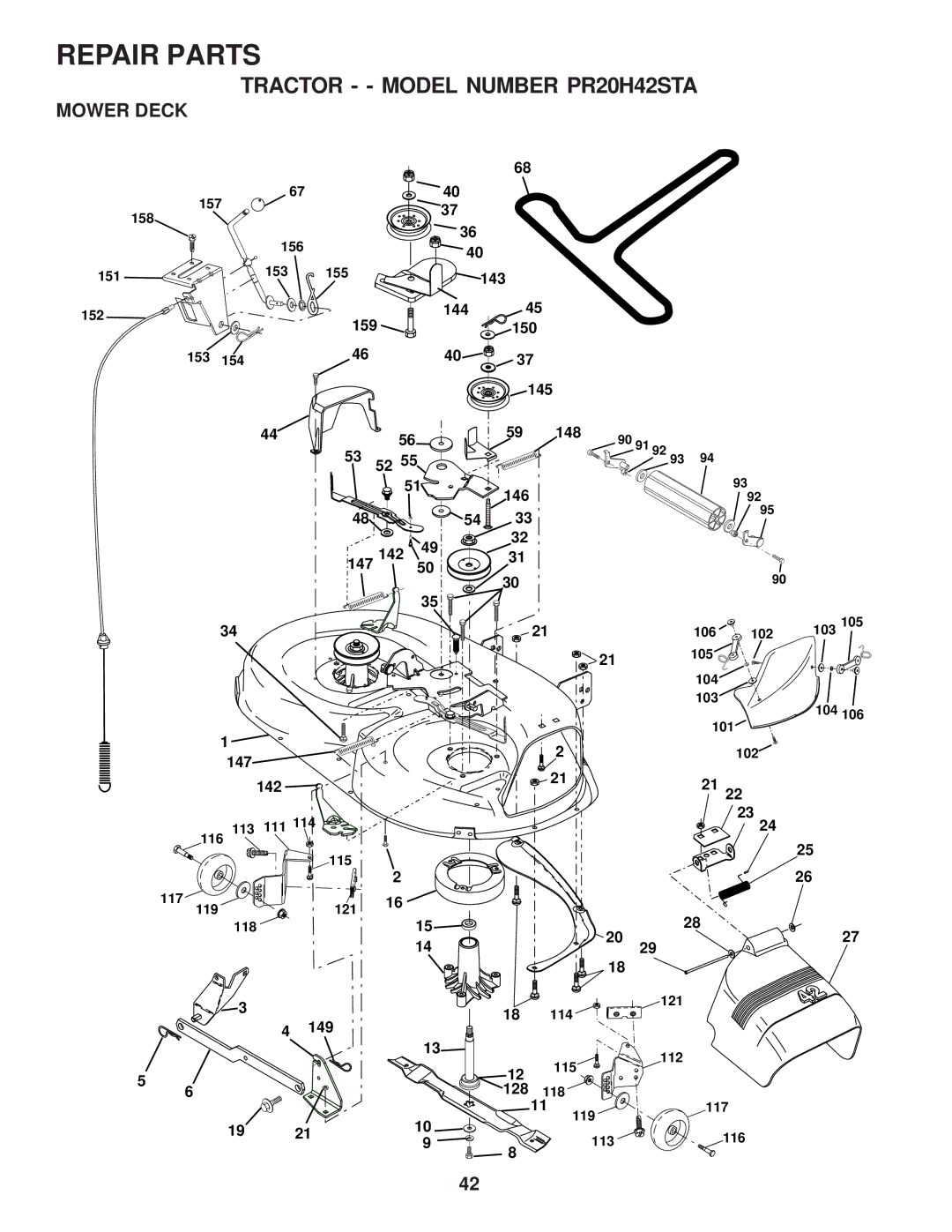 Poulan 173411 owner manual Mower Deck 