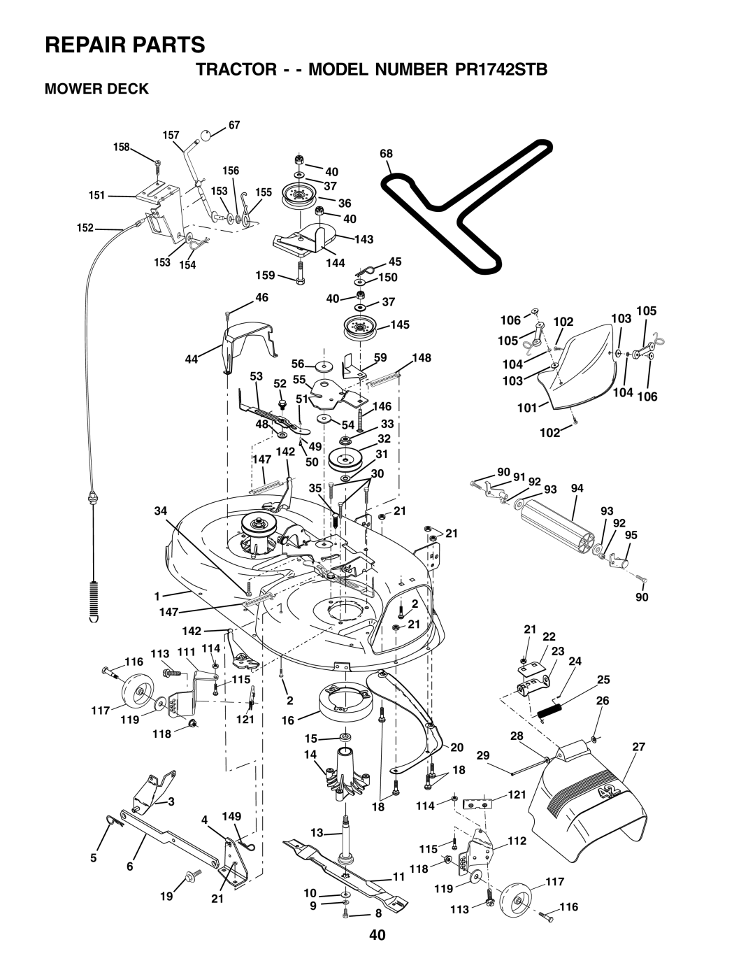 Poulan 175581 owner manual Mower Deck 