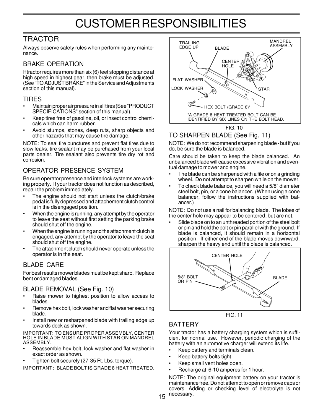 Poulan 175682 owner manual Tractor 