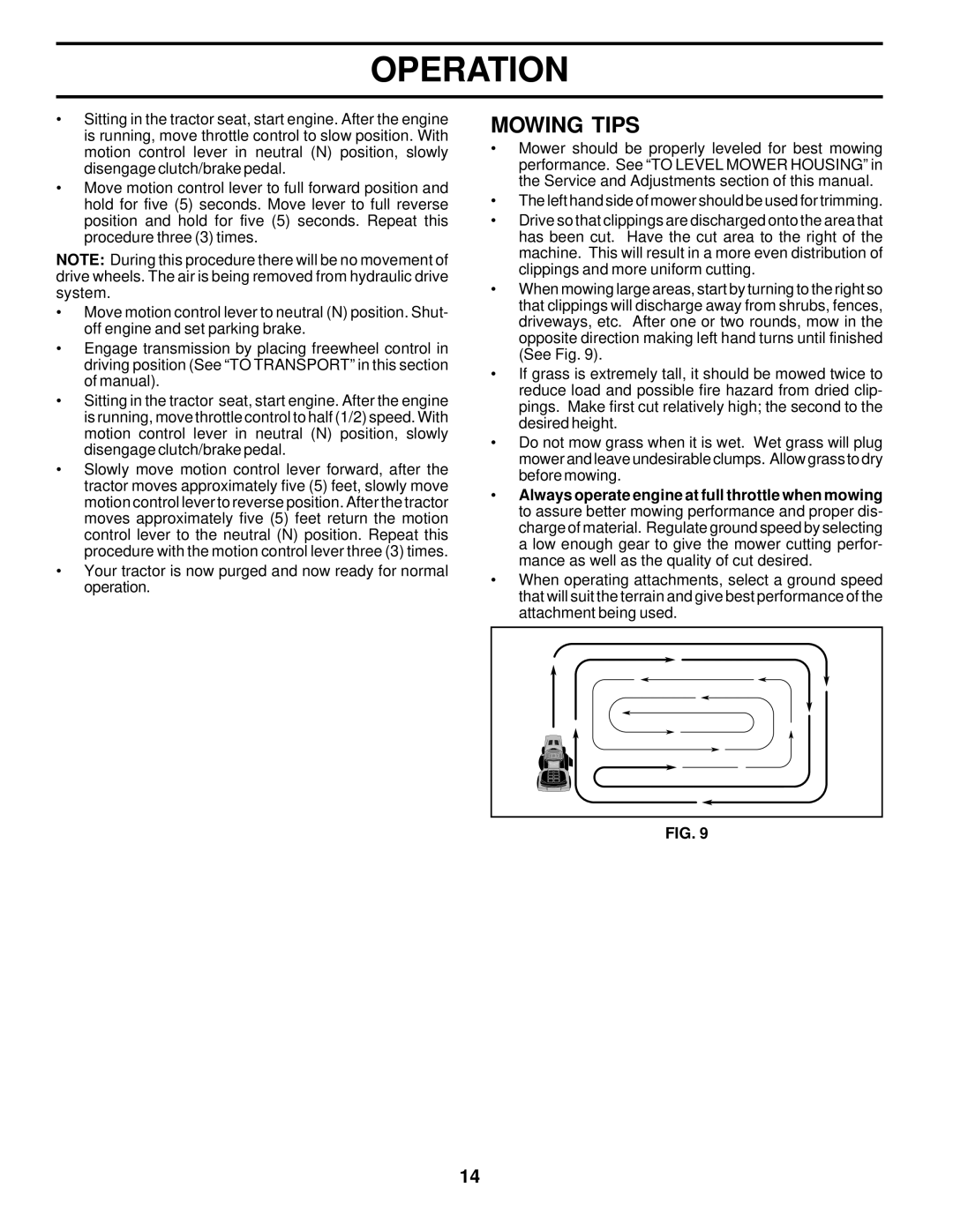 Poulan 176085 owner manual Mowing Tips 