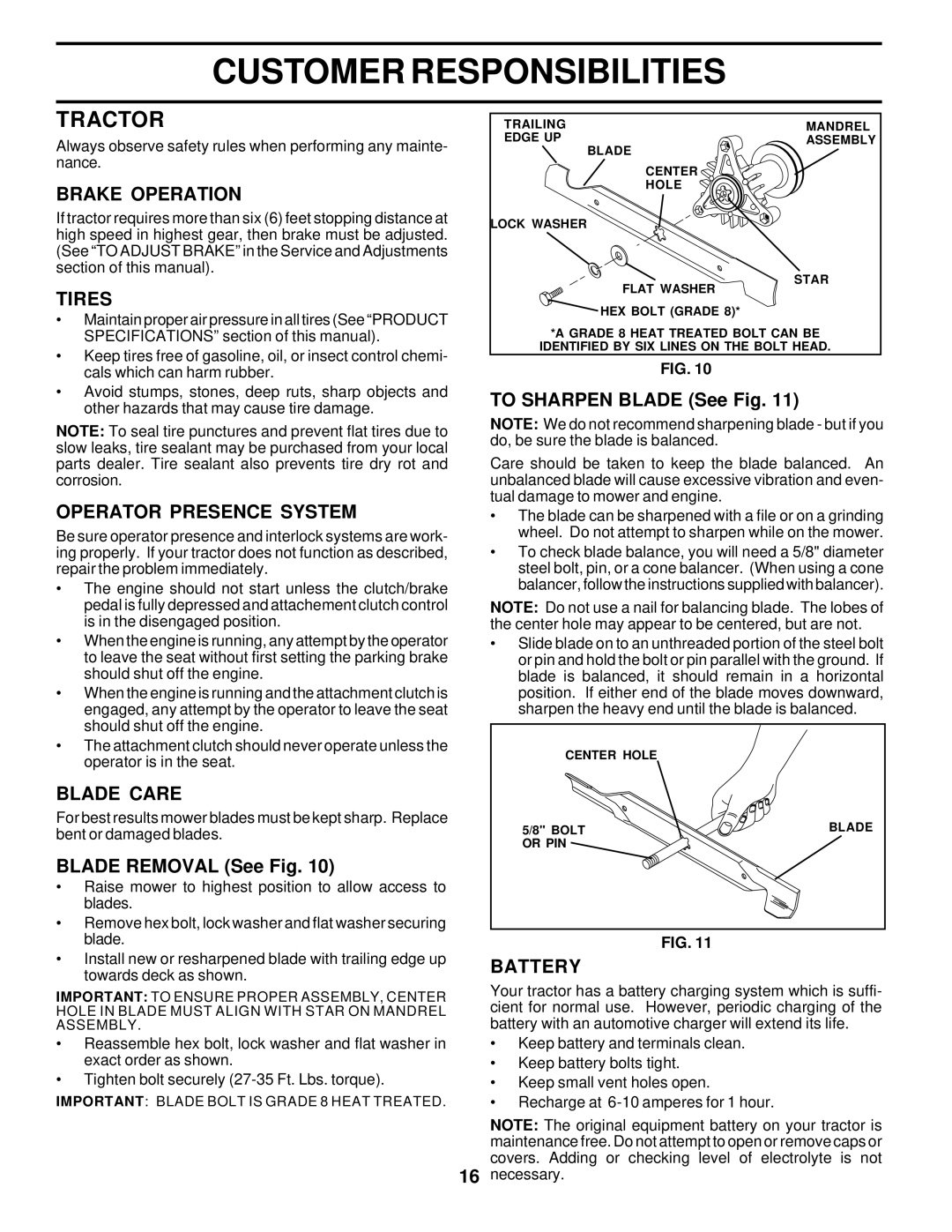 Poulan 176085 owner manual Tractor 