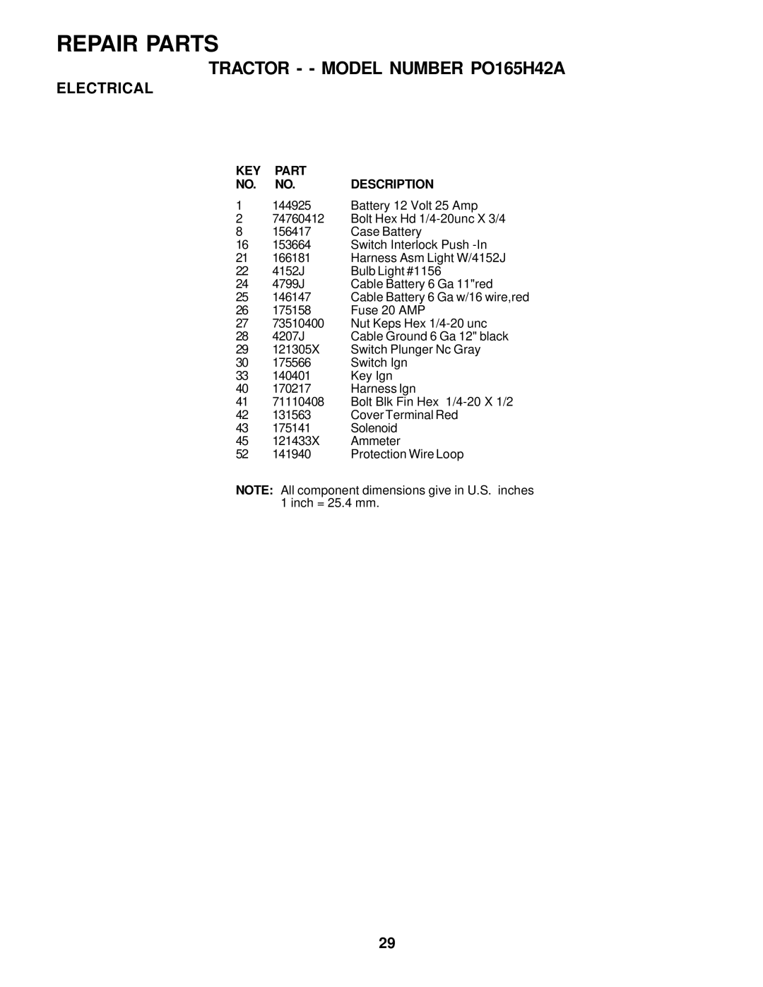 Poulan 176085 owner manual KEY Part NO. NO.DESCRIPTION 