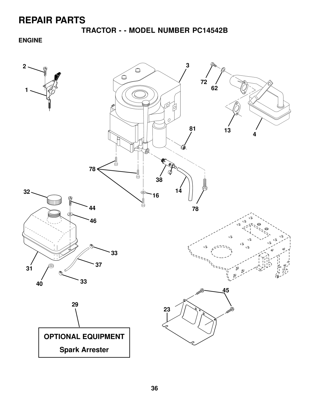 Poulan 176851 owner manual Engine 