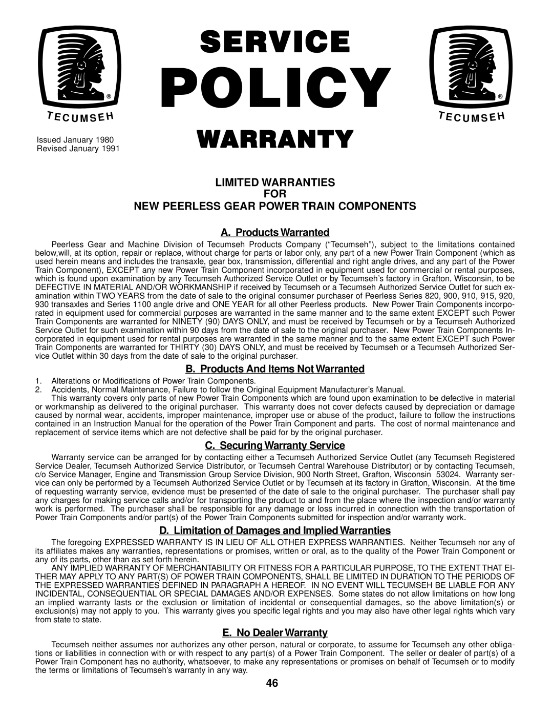 Poulan 176851 owner manual Limited Warranties, For 