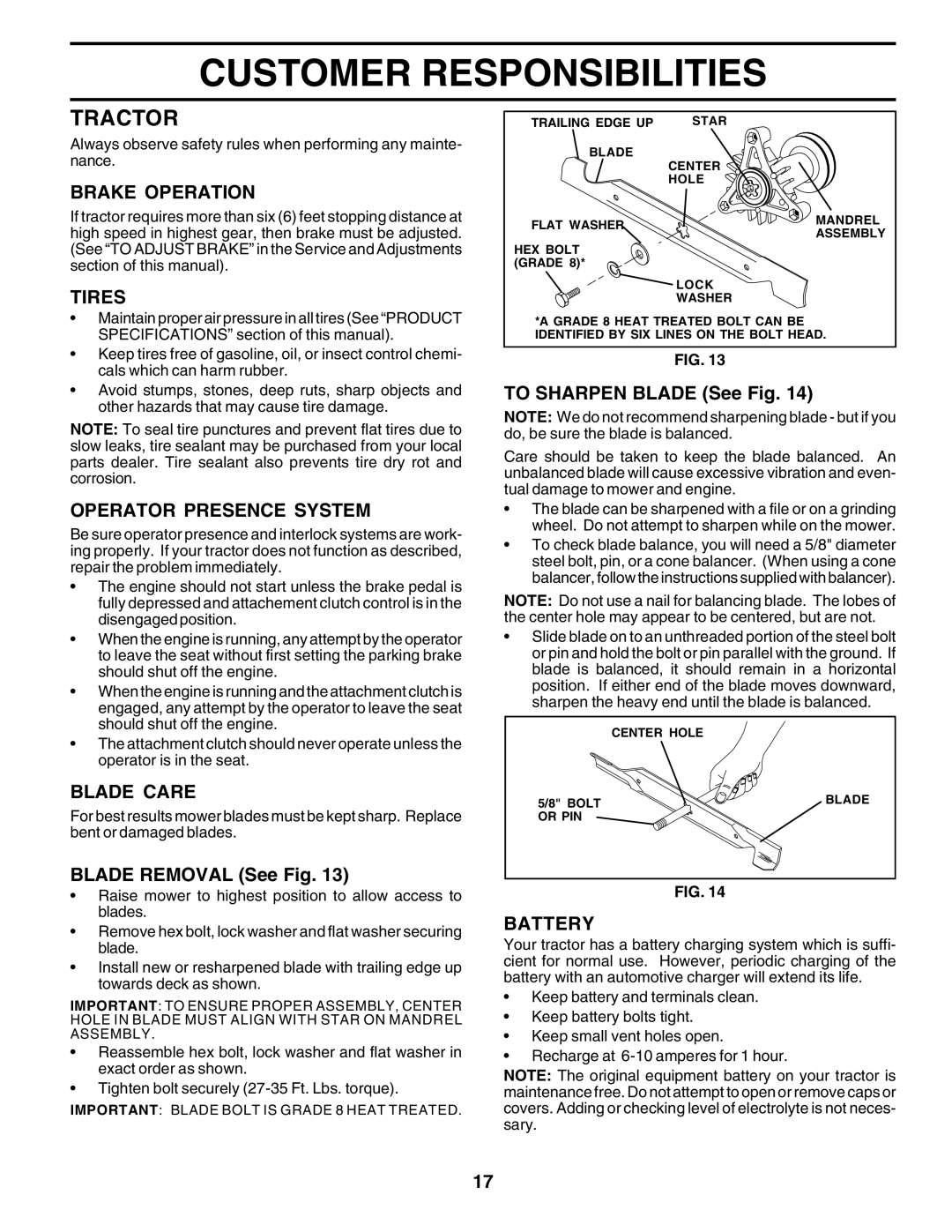 Poulan 176873 owner manual Tractor 