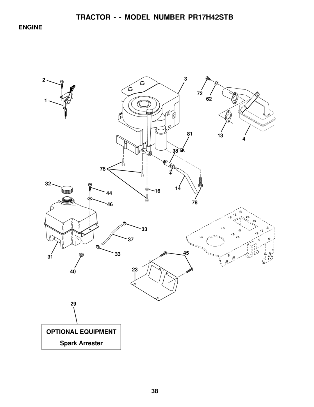 Poulan 177029 owner manual Engine, Optional Equipment, Spark Arrester 