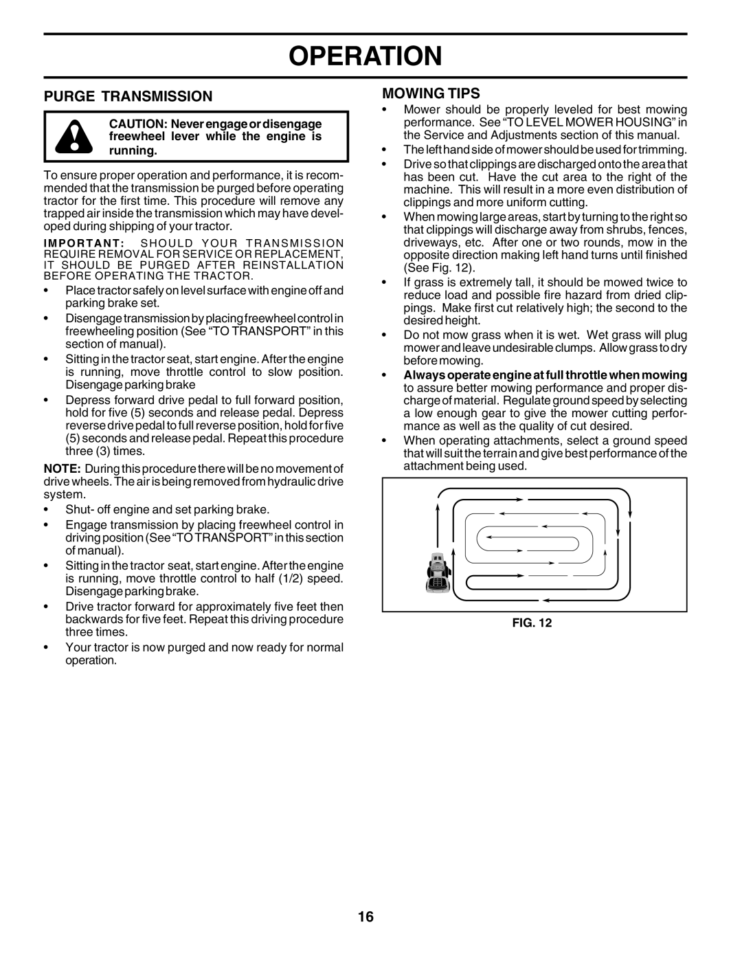 Poulan 177167 owner manual Purge Transmission, Mowing Tips 