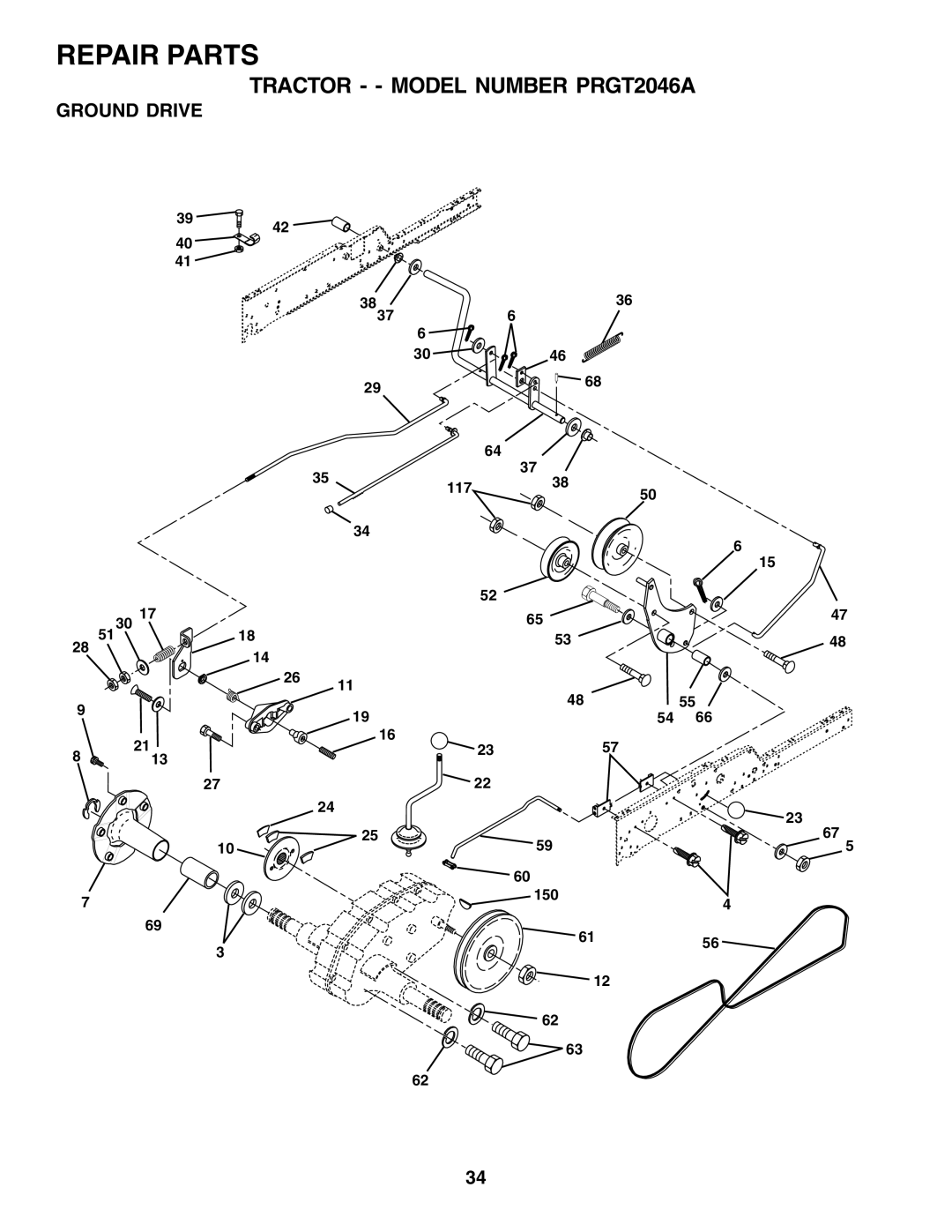 Poulan 177271 owner manual Ground Drive 