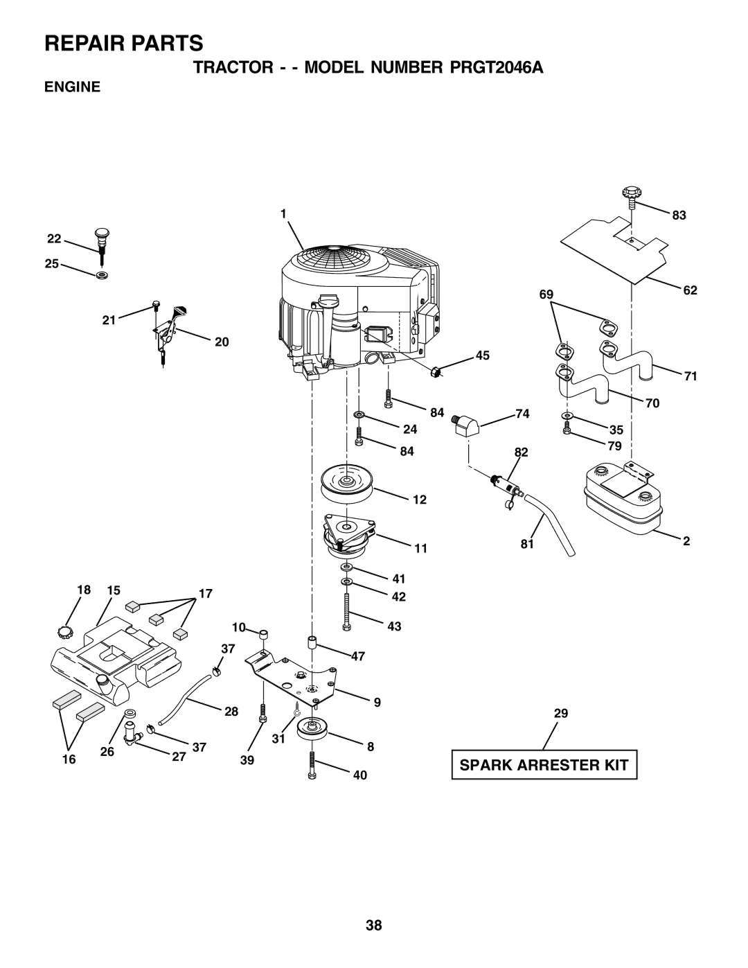 Poulan 177271 owner manual Engine 