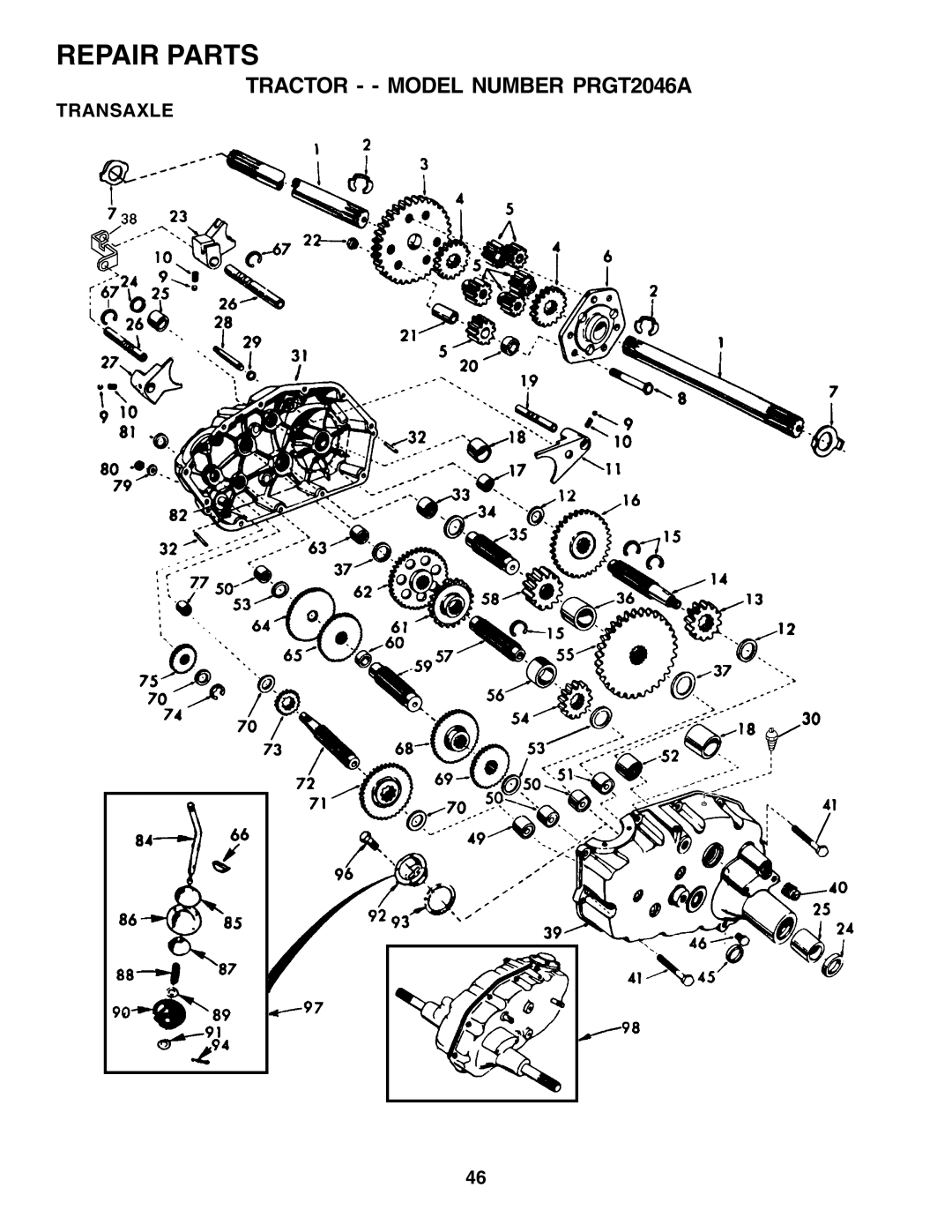 Poulan 177271 owner manual Transaxle 