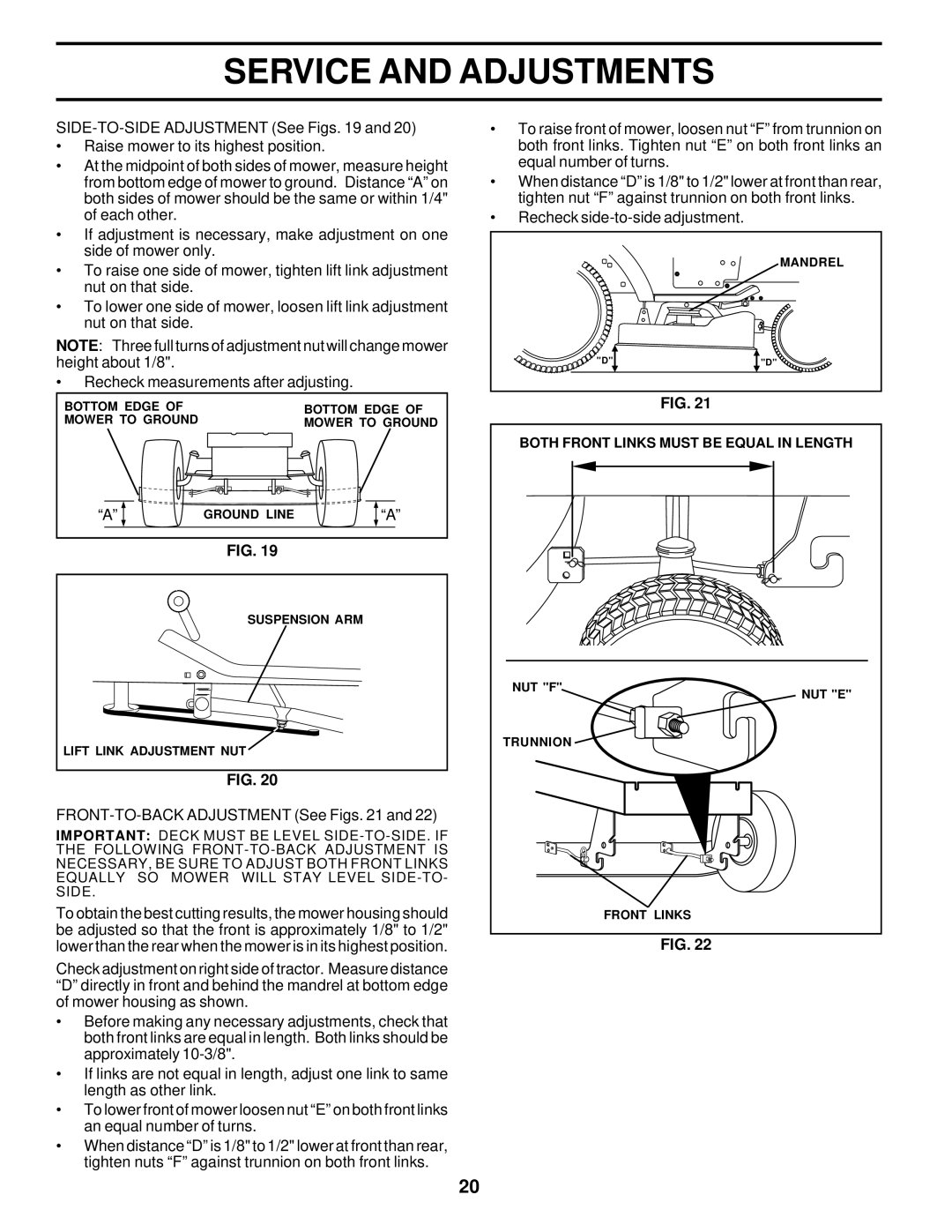 Poulan 177552 owner manual Recheck side-to-side adjustment 