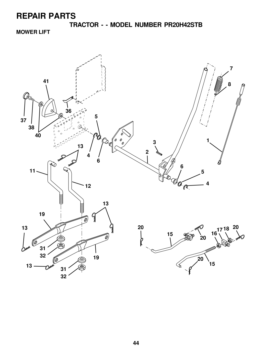 Poulan 177552 owner manual Mower Lift 