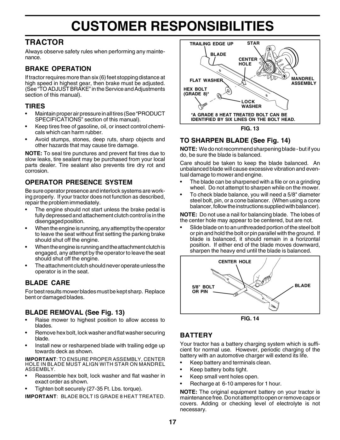 Poulan 177937 owner manual Tractor 