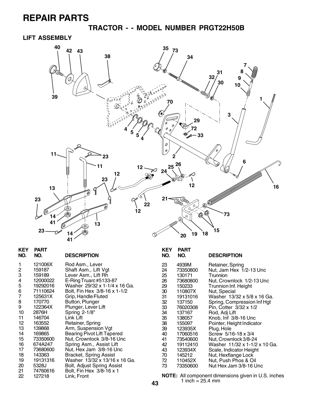 Poulan 177937 owner manual Lift Assembly, 20 19 