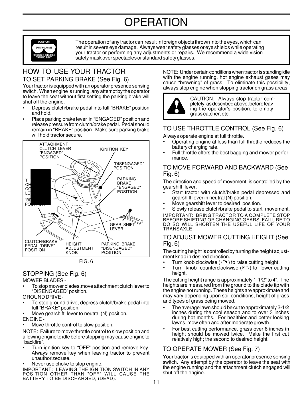 Poulan 178108 owner manual HOW to USE Your Tractor 