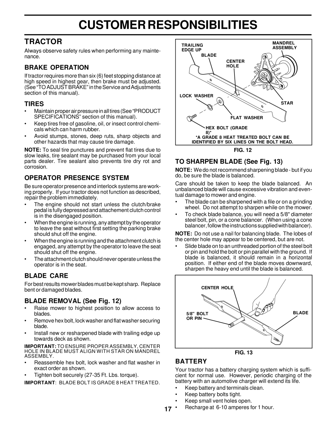 Poulan 178112 owner manual Tractor 