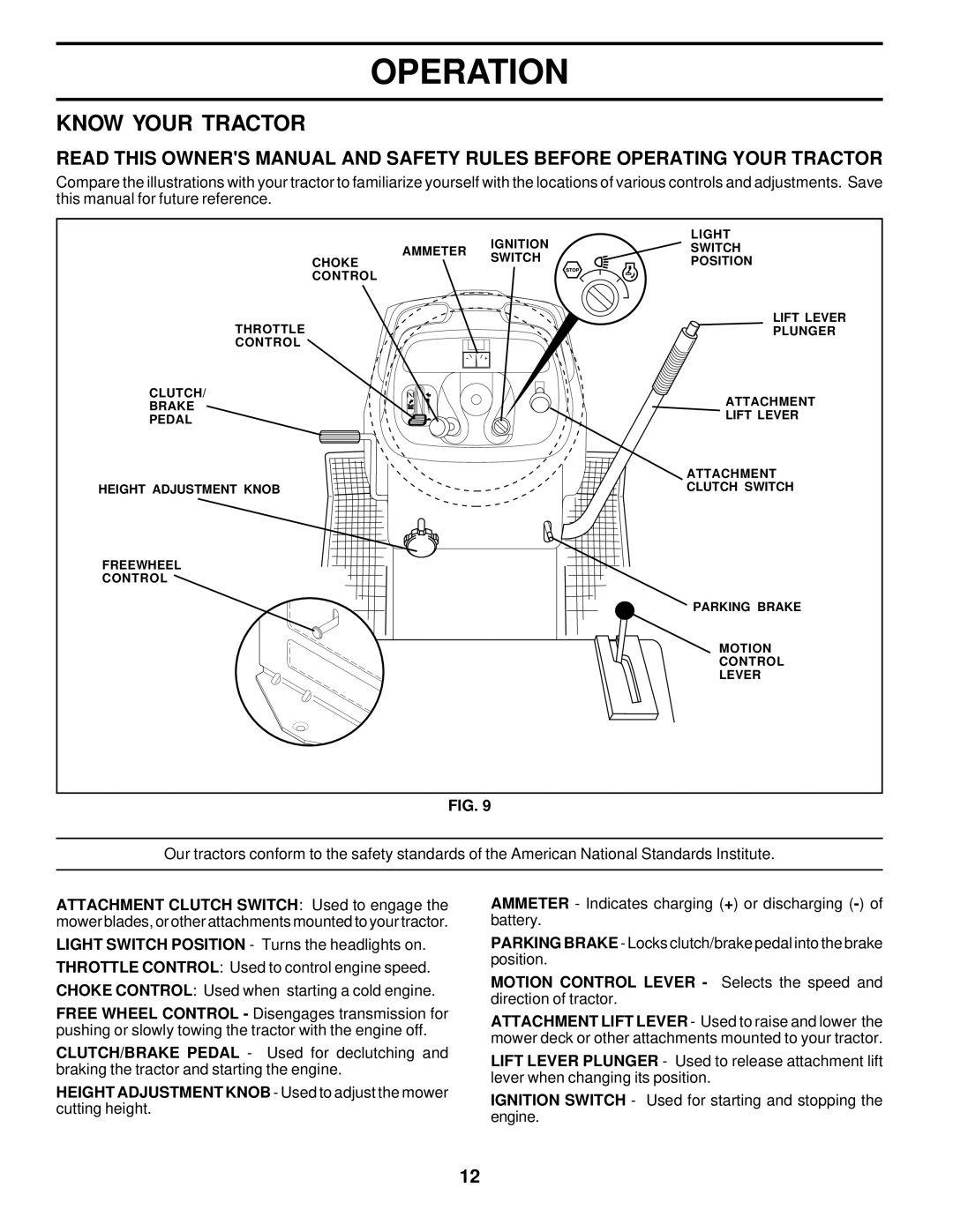 Poulan 178249 owner manual Know Your Tractor 