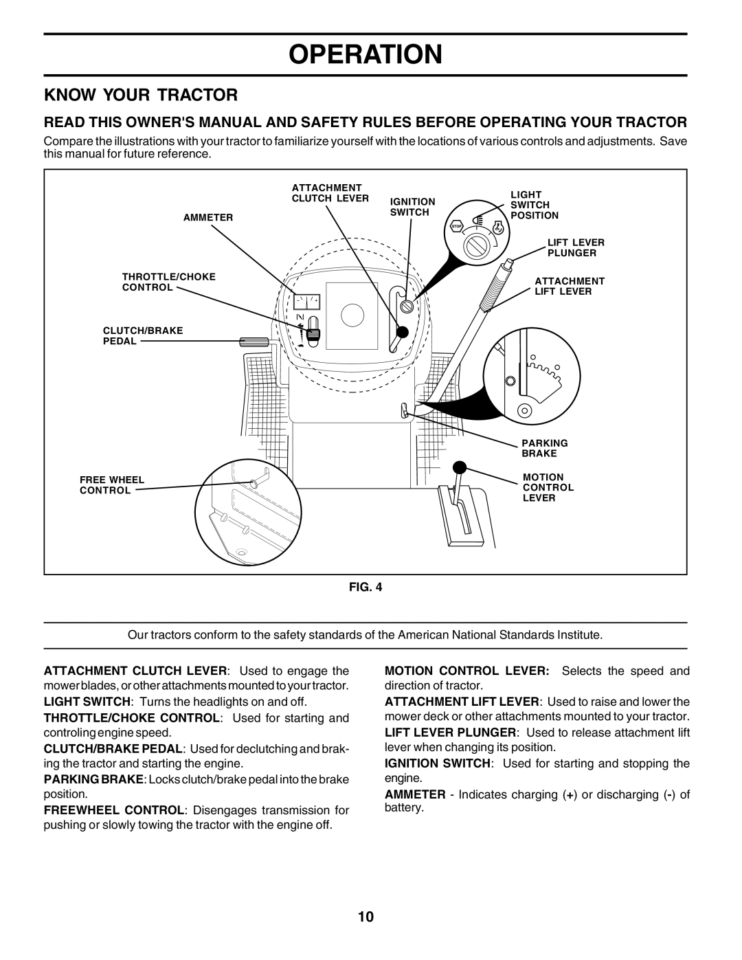 Poulan 178379 owner manual Know Your Tractor 