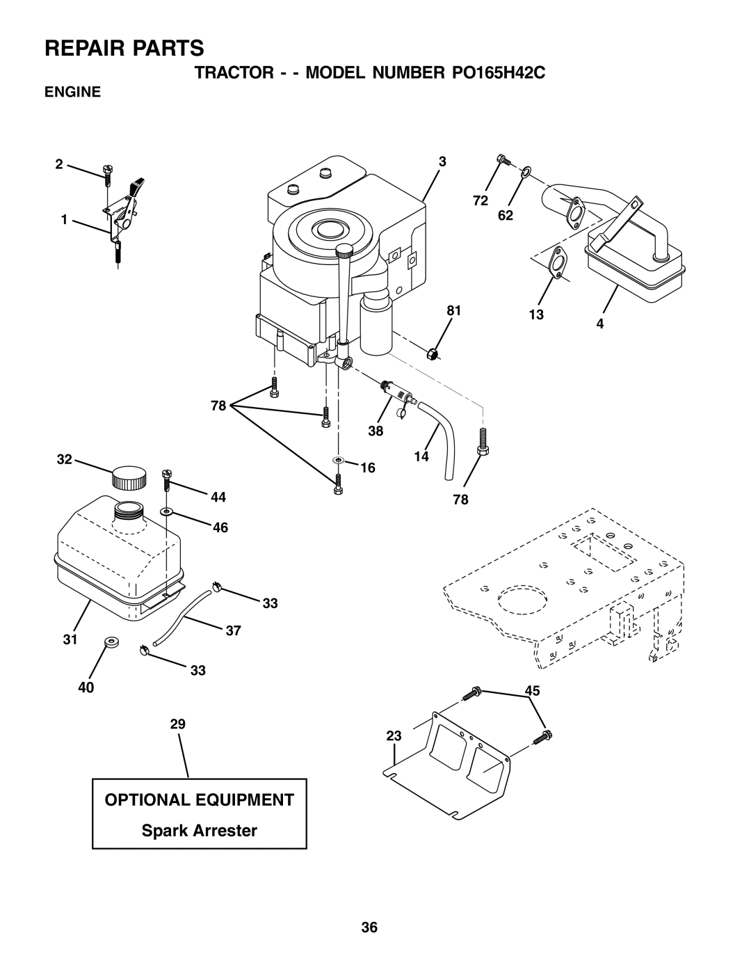 Poulan 178379 owner manual Engine 